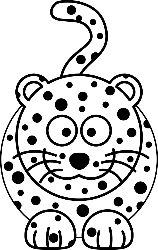 555x878 Drawing Cheetah Black And White Transparent Png Clipart Free