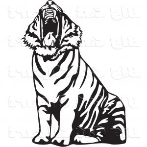 300x300 Stock Illustration Big Wild Cat Cheetah Line Vector Illustration
