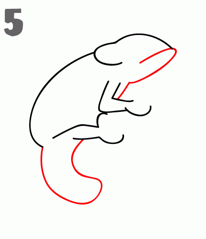 417x485 How To Draw A Chameleon