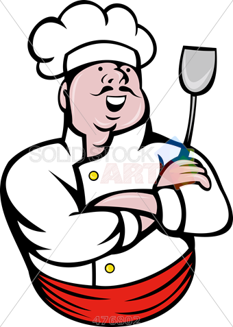340x477 Stock Illustration Of Cartoon Drawing Of Chef Holding Spatula