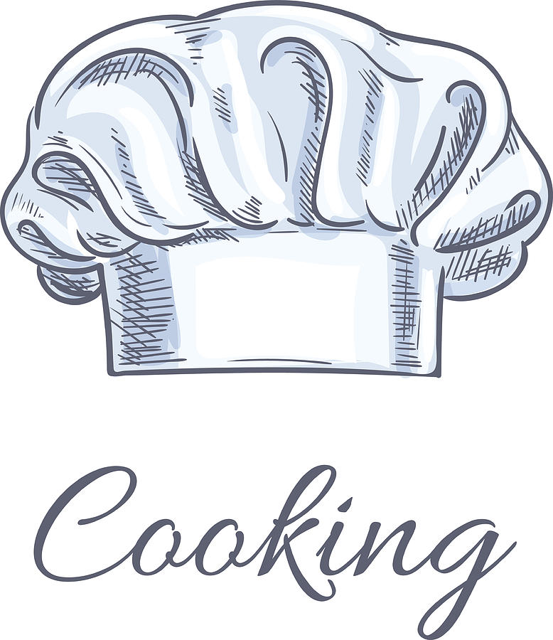778x900 Chef Hat Or Baker Toque Isolated Sketch