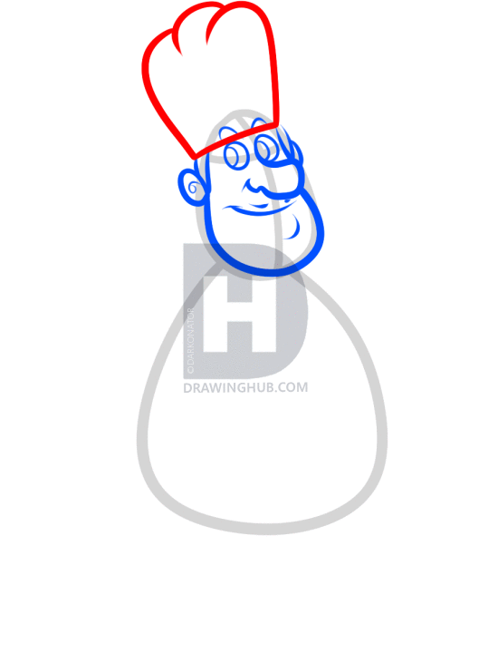 550x720 How To Draw A Chef, Step