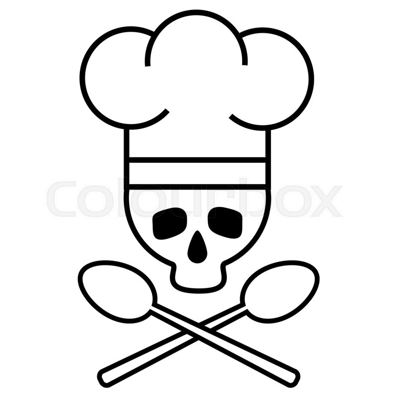 800x800 Skull Chef In Chef S Hat With Crossed Stock Vector Colourbox
