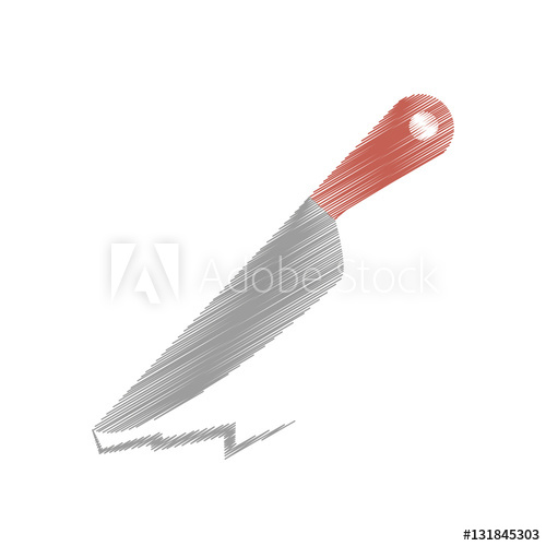 500x500 Drawing Chef Knife Kitchen And Cooking Utensils Vector