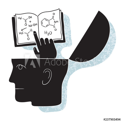 500x500 Symbolic Drawing Of A Head And A Chemistry Thought