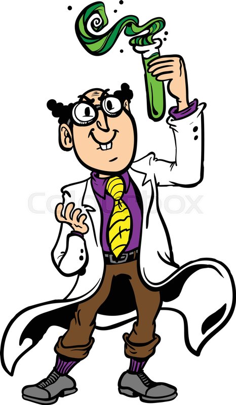 466x800 Vector Cartoon Scientist In A Lab Coat Stock Vector Colourbox