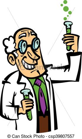 278x470 Vector Cartoon Scientist In A Lab Coat And Purple Tie Making