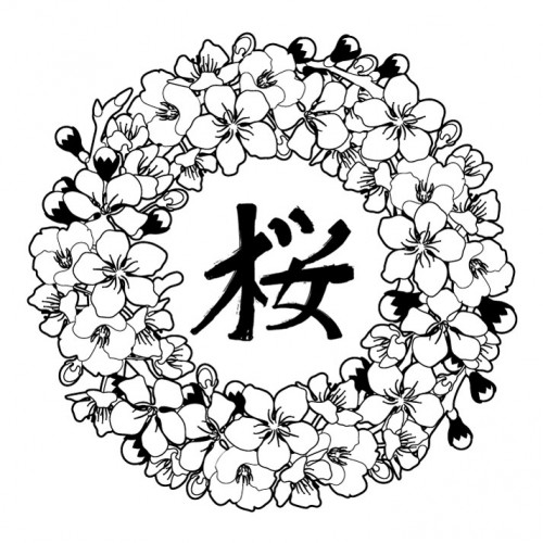 500x500 Japanese Style Cherry Blossom Background