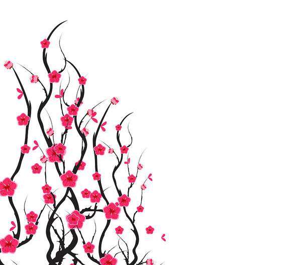 599x528 Vector Cherry Blossom For Chinese New Year And Mid Autumn Festival
