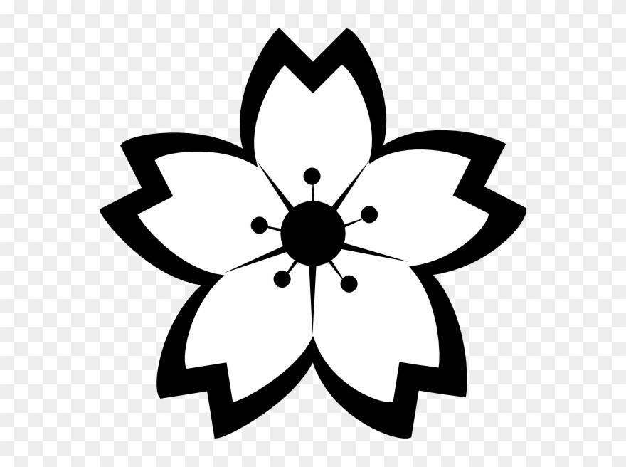880x656 Black And White Cherry Blossom Clipart