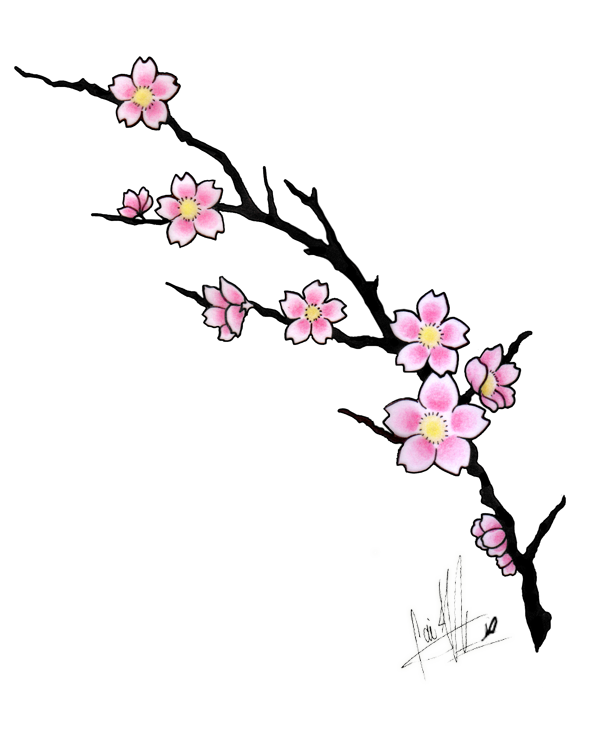 595x731 Cherry Blossom Tattoos, Designs And Ideas