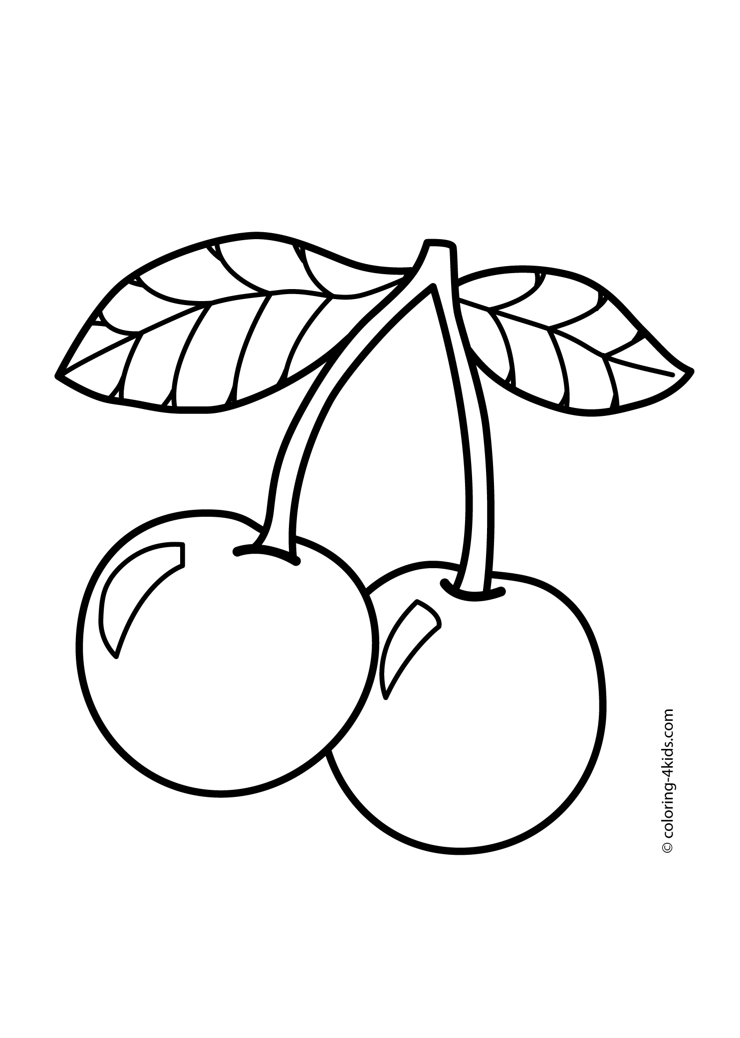 1483x2079 Cherry Fruits Coloring Pages For Kids, Printable Free Owoce I