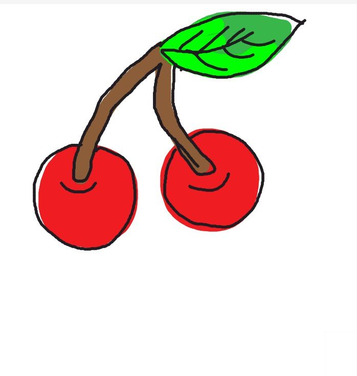 698x735 Cherries Draw Something Pics Cherry Drawing, Drawings, Draw