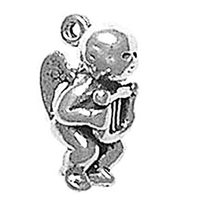 394x395 Sterling Silver Simple Cute Cherub Cupid
