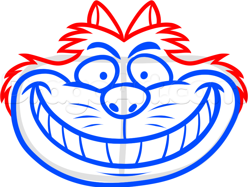 872x656 How To Draw Cheshire Cat Easy, Step