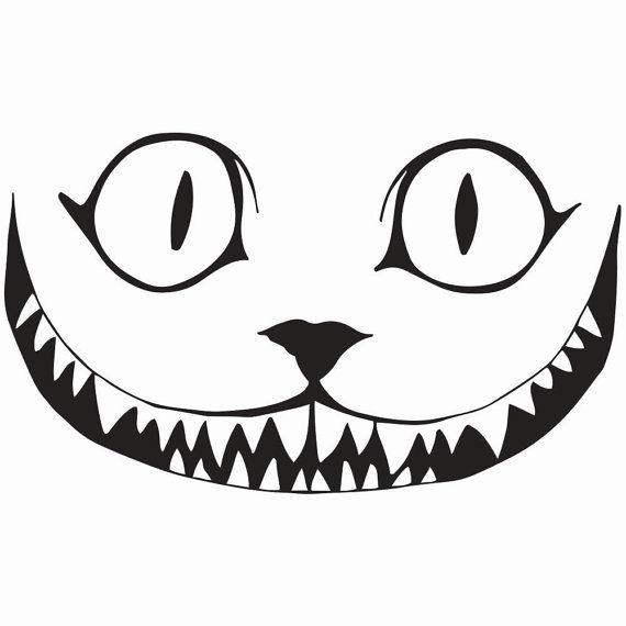 570x570 Cheshire Cat Smile Decal Sizes Color