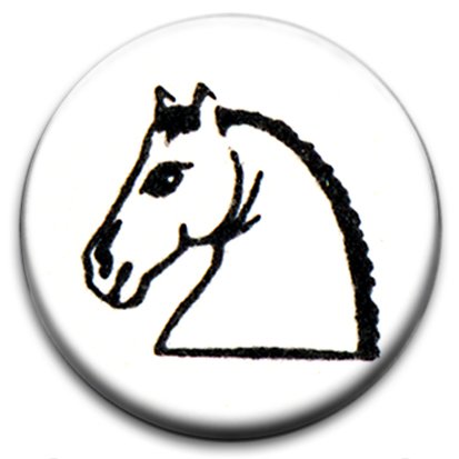 413x413 White Knight Chess Badge Kitchen Home