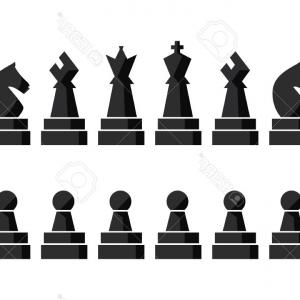 300x300 Chess Board With Chess Pieces On White Background Vector Lazttweet