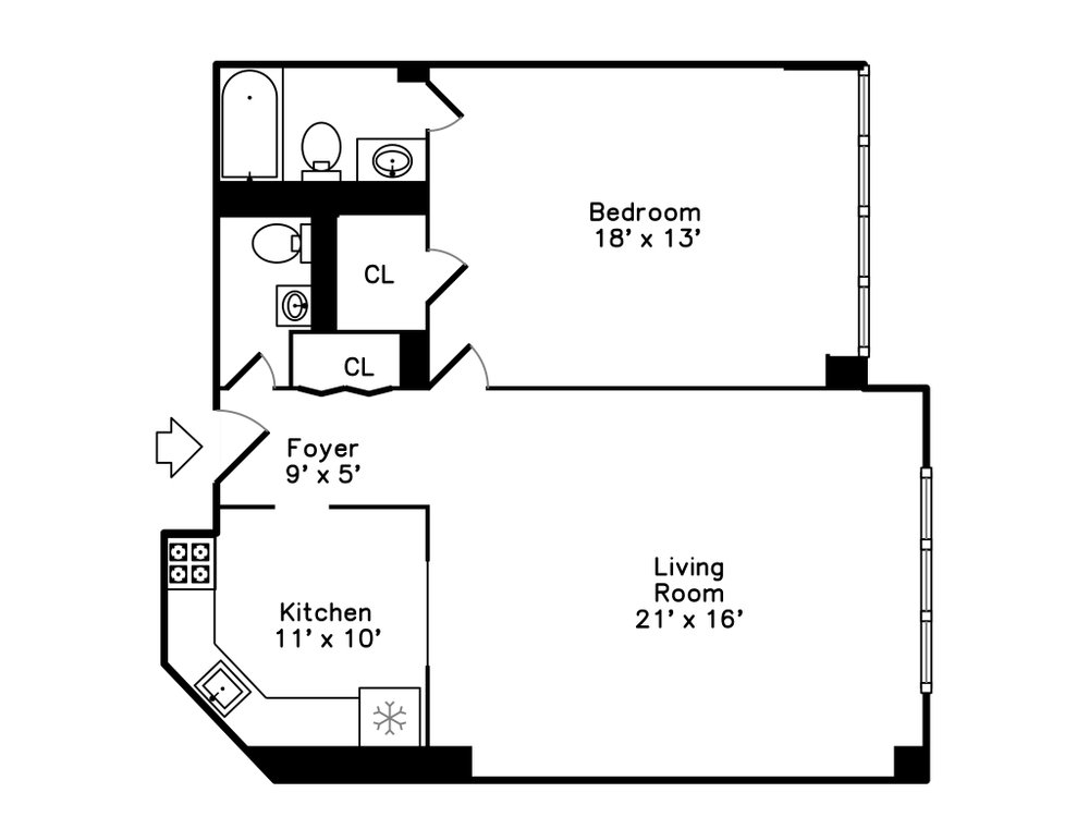 1000x750 Floor Plan Chestnut Place Unit