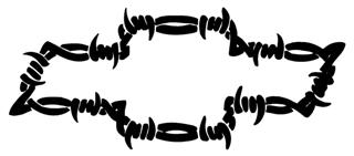 320x141 Chevy Barbed Wire Bowtie Decal Sticker