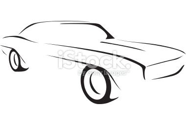 380x257 A Stylized Car Outline Of A Chevy Camaro Tattoos Car