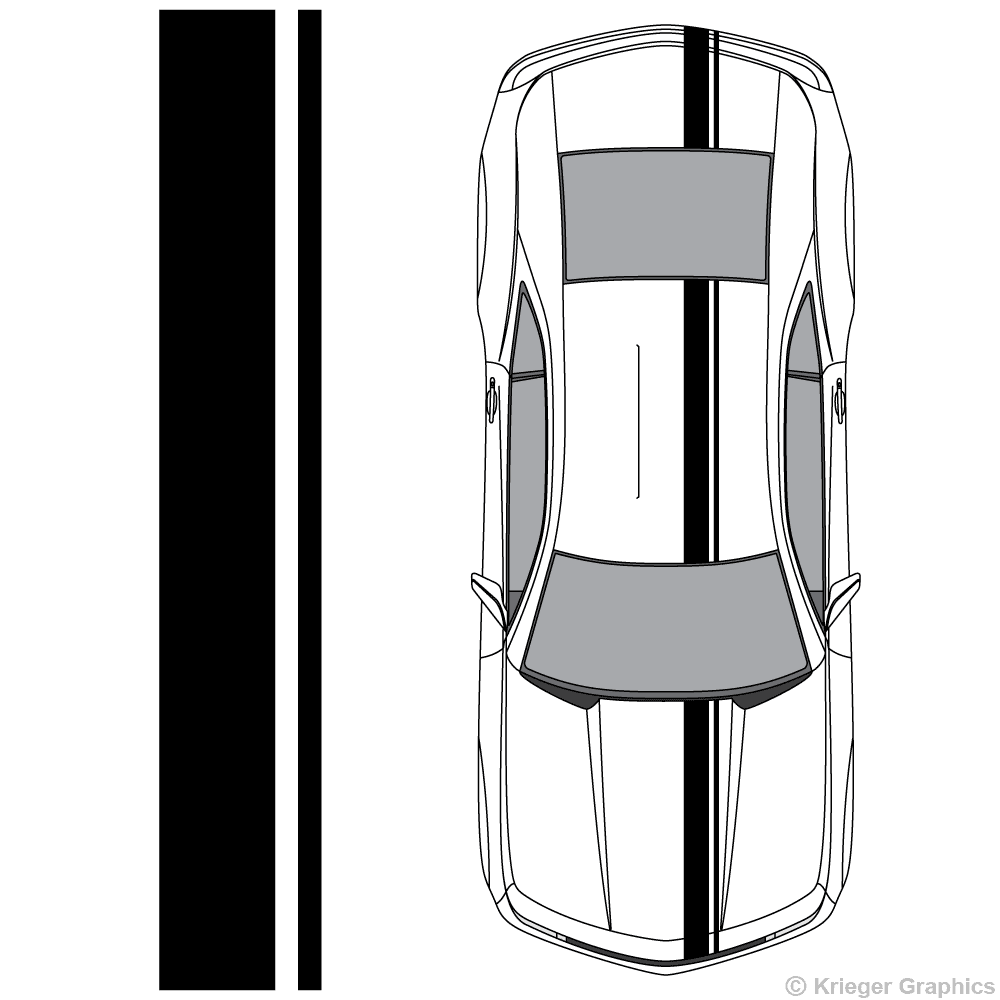 1000x1000 Chevy Camaro Offset Racing Stripes Vinyl Decal Kit