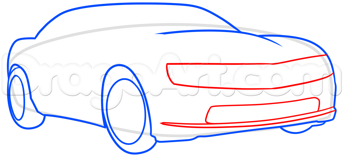 1444x683 How To Draw A Yellow Camaro, Step