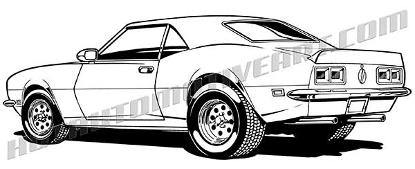 600x244 Royalty Chevy Camaro Muscle Car Clipart