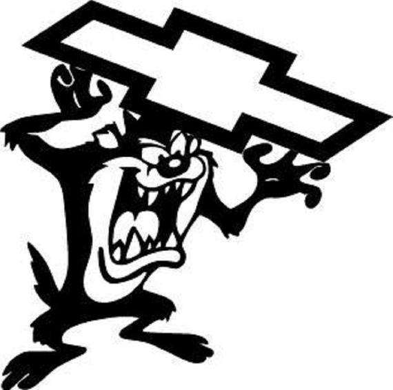 570x566 Taz With Chevy Emblem Vinyl Decal Window Sticker Products