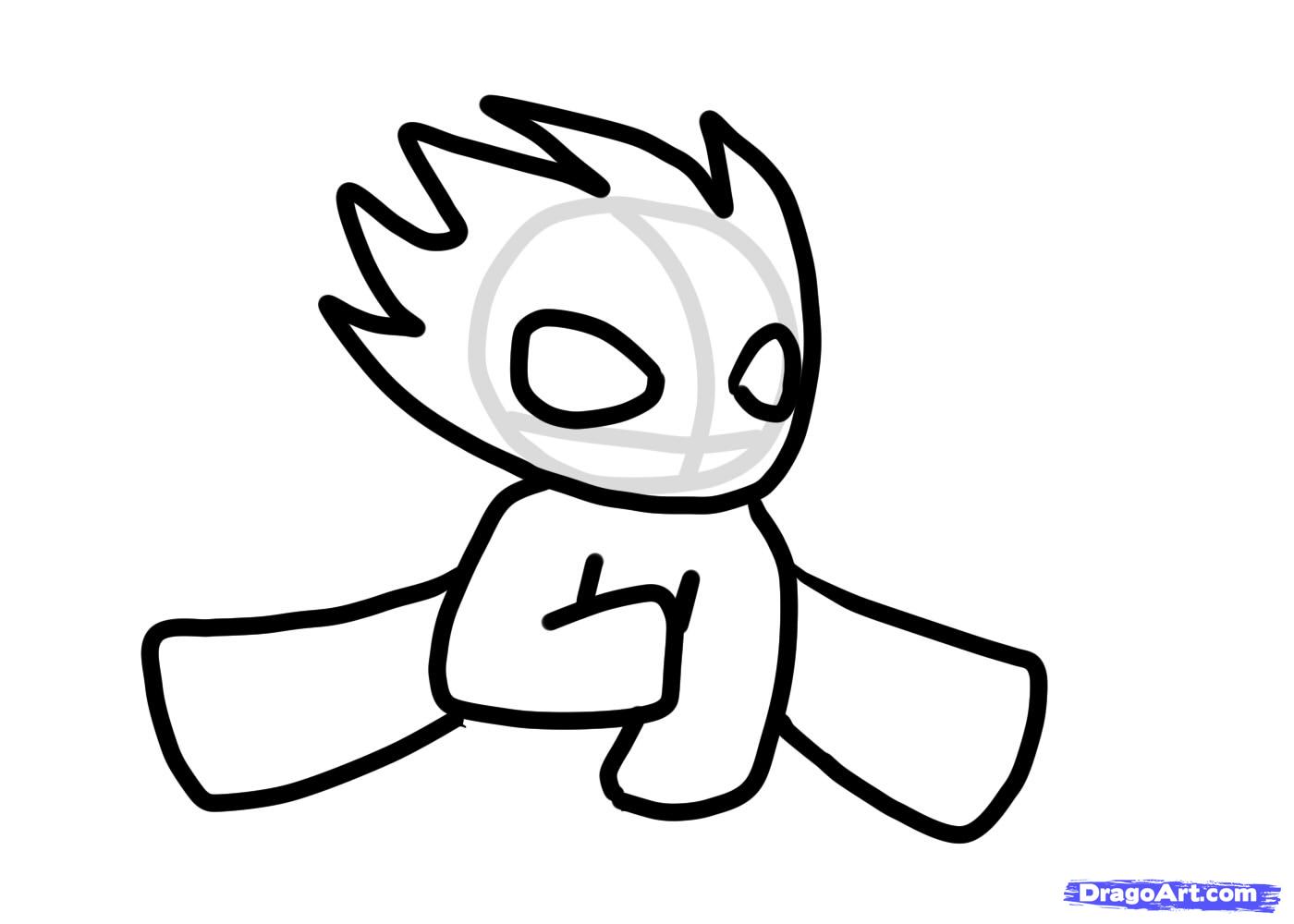 1400x1000 How To Draw Fire Boy, Step