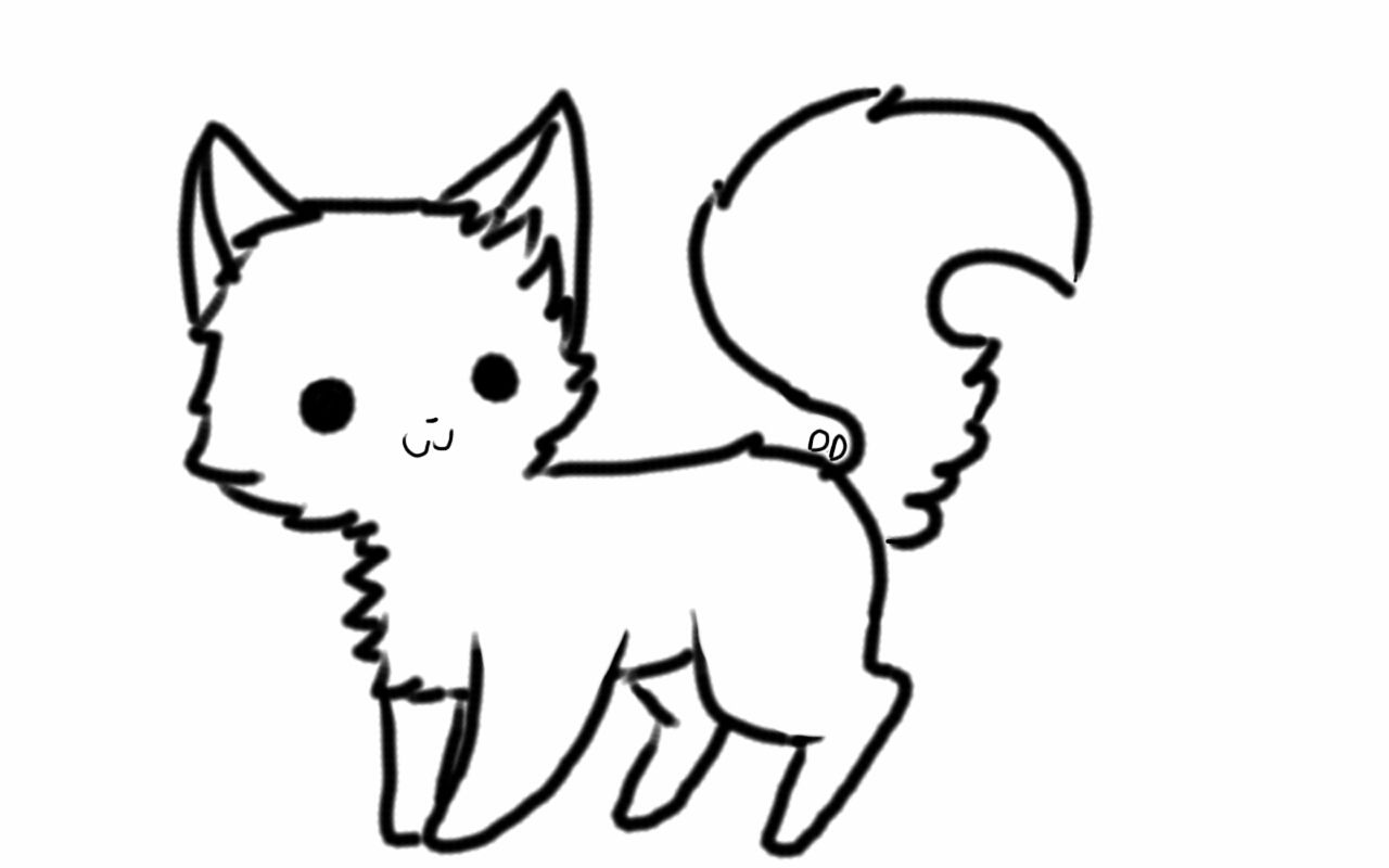 1280x800 Pusheen Lineart Tail For Free Download