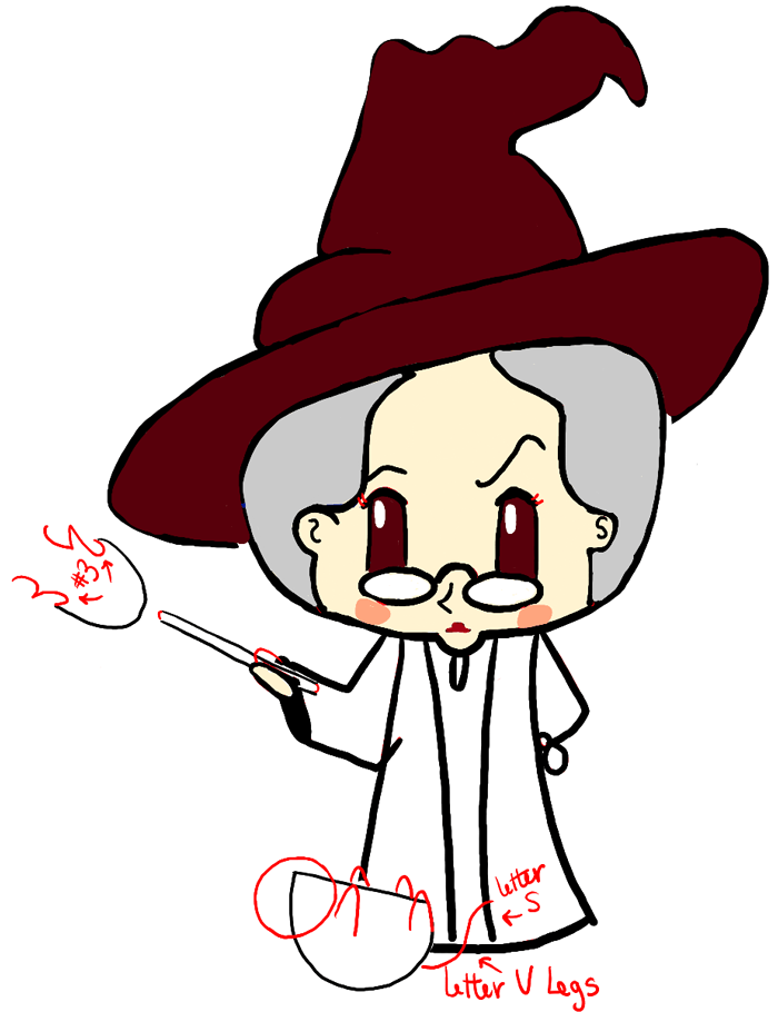 700x910 How To Draw A Cute Chibi Professor Mcgonagall And Cat From Harry