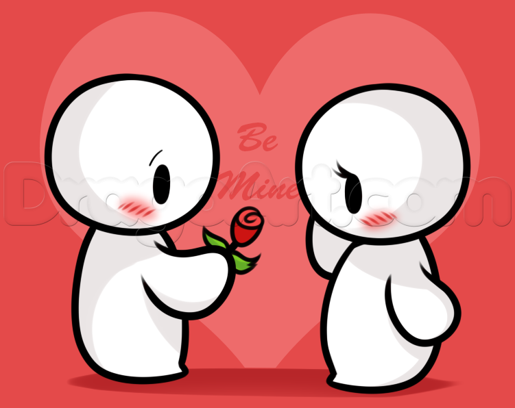 751x596 How To Draw A Valentine Couple, Step