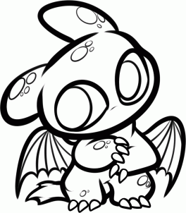264x302 how to draw chibi night fury dragons, black white drawings
