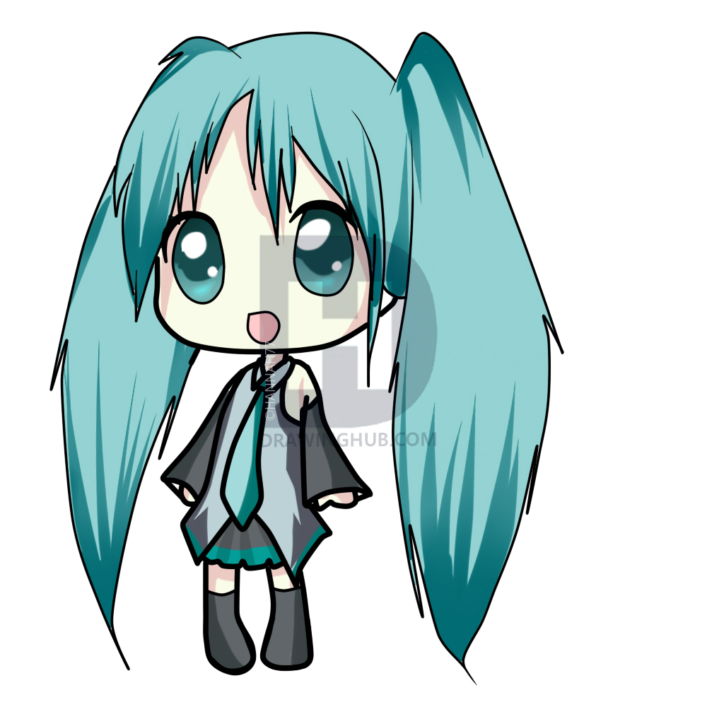 1000x1000 How To Draw Chibi Miku, Step