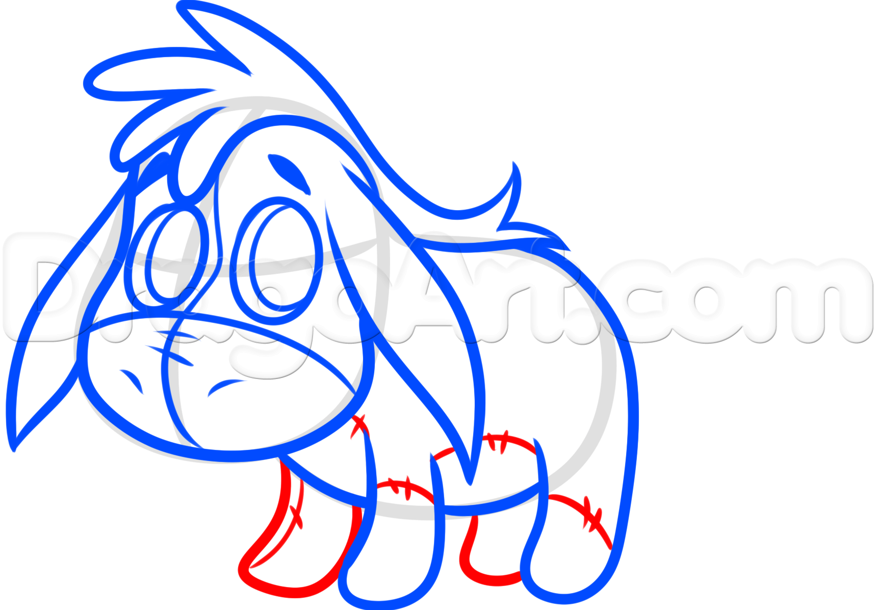 1718x1196 How To Draw Chibi Eeyore, Step