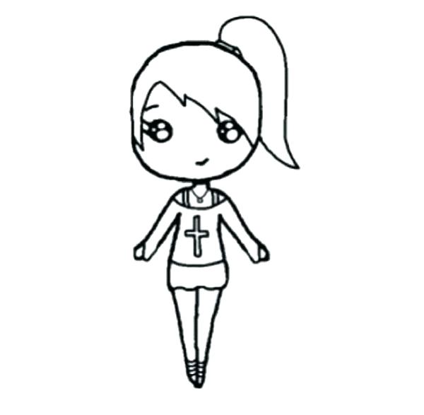 600x587 Girl Drawing Template Chibi