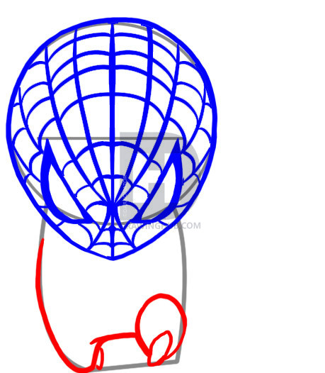 459x526 How To Draw Chibi Spiderman, Step