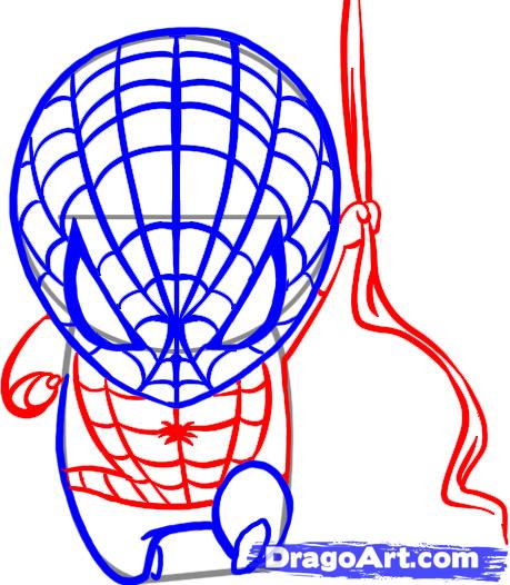 459x526 How To Draw Chibi Spiderman, Step