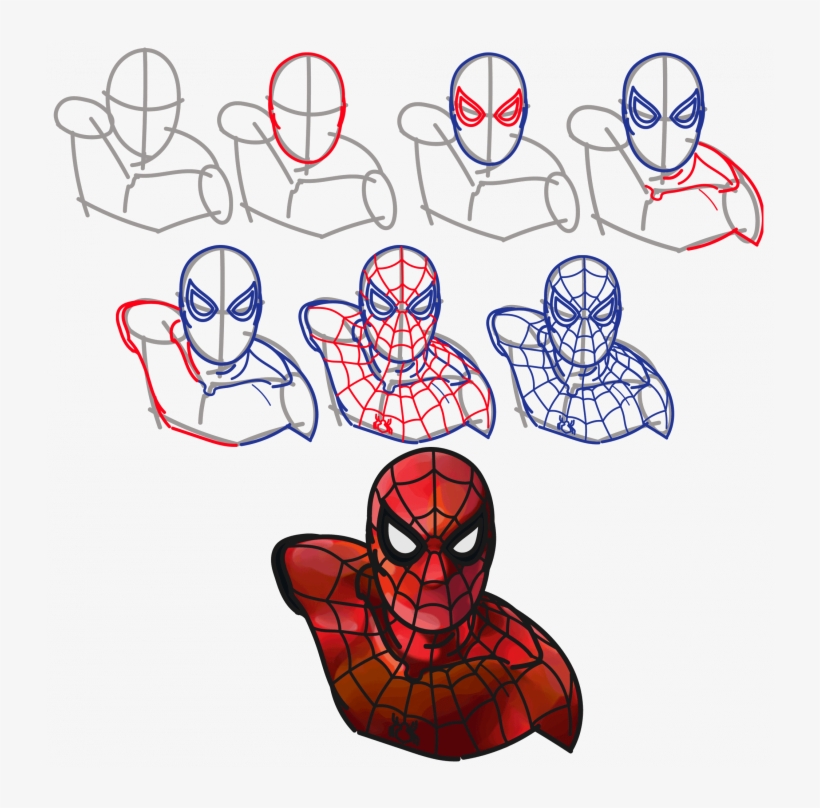 820x808 Medium Size Of How To Draw Spiderman Step