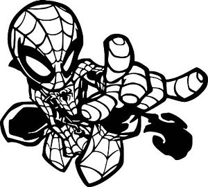 300x270 Chibi Spiderman Marvel Comics Car Window Wall Vinyl Sticker Decal