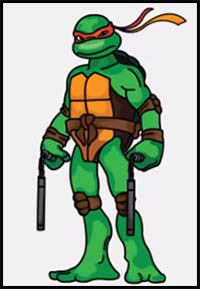 200x289 How To Draw Teenage Mutant Ninja Turtles Cartoon Characters