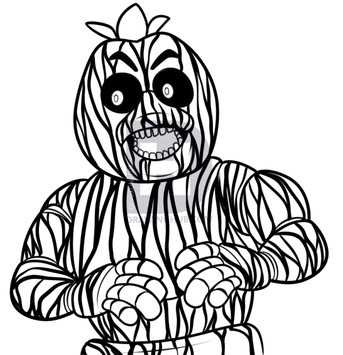 Chica Freddys Phantom Nights Five Draw Drawing Clipart Clipartmag Sketch Co...