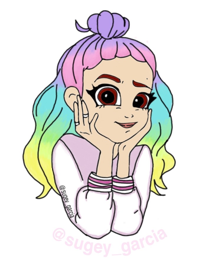 736x876 dibujo drawing arcoiris chica unicorn