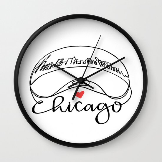 550x550 Chicago Cloud Gate Bean Wall Clock