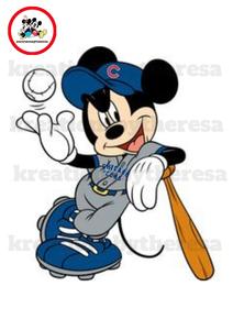 212x300 Chicago Cubs Mickey Baseball Player Iron On Transfer