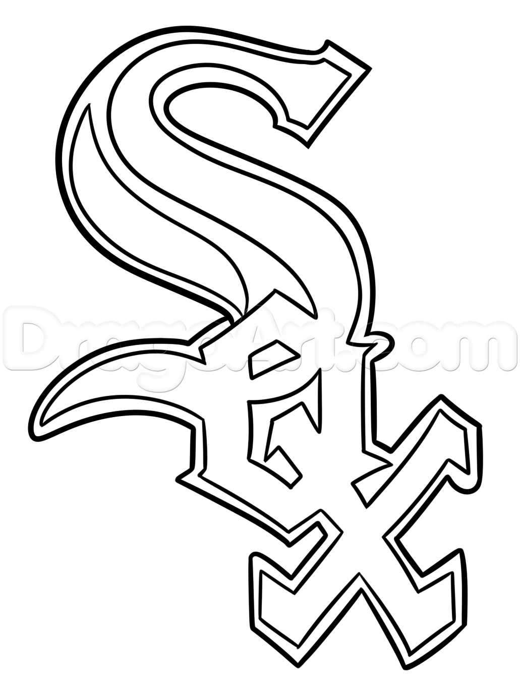 1031x1382 draw the chicago white sox logo, step