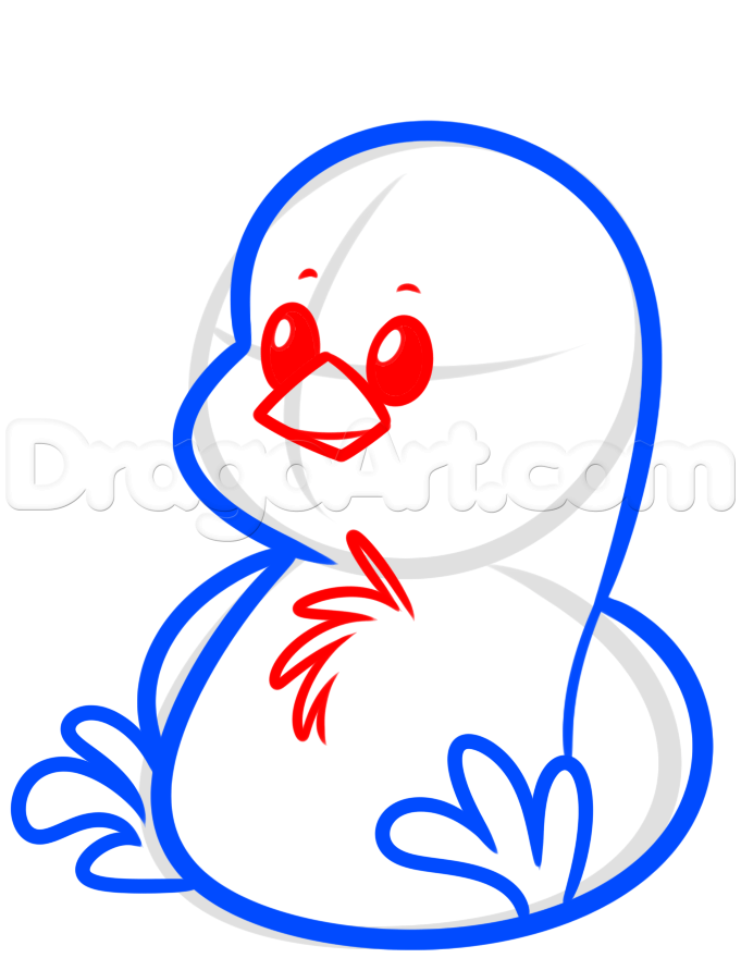 681x880 Drawing A Baby Chick, Step