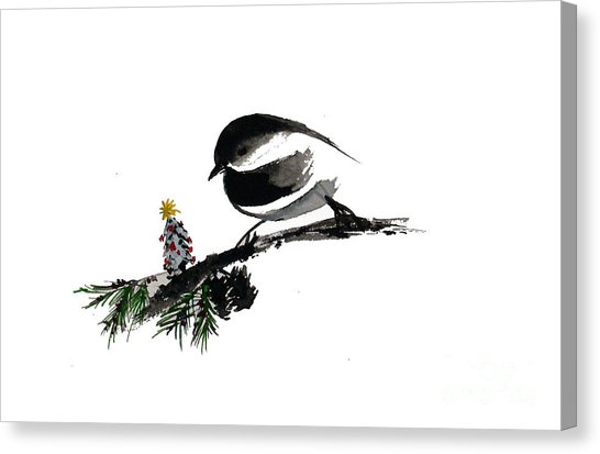 546x413 Chickadee Christmas Tree Painting