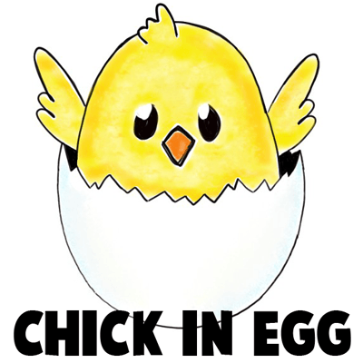 400x400 How To Draw A Baby Chick In An Egg Shell For Easter Drawing